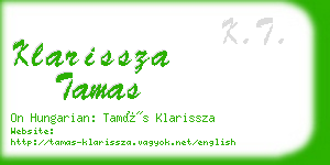 klarissza tamas business card